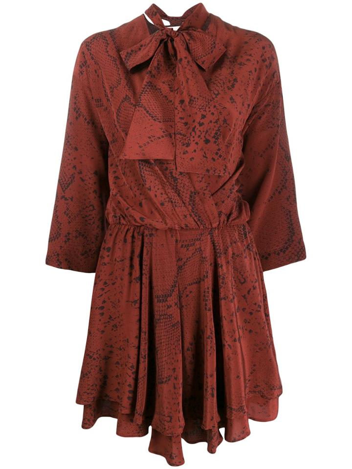 8pm Avior Pussy-bow Dress - Red