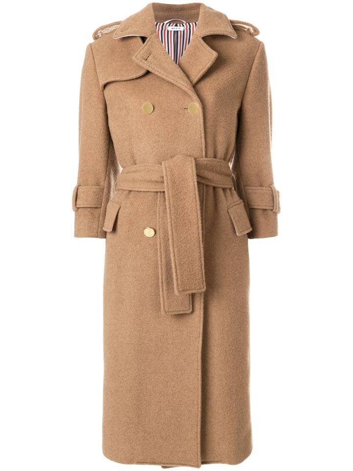 Thom Browne Camel Hair Double-breasted Trench Coat - Neutrals