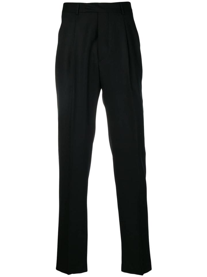 Officine Generale Marcel Flannel Straight Trousers - Black
