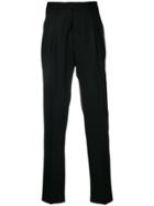 Officine Generale Marcel Flannel Straight Trousers - Black