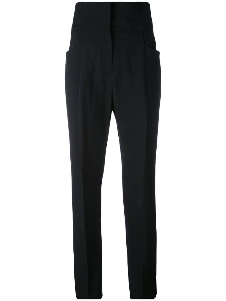 Ermanno Scervino - High-waisted Trousers - Women - Spandex/elastane/acetate/cupro/viscose - 46, Black, Spandex/elastane/acetate/cupro/viscose