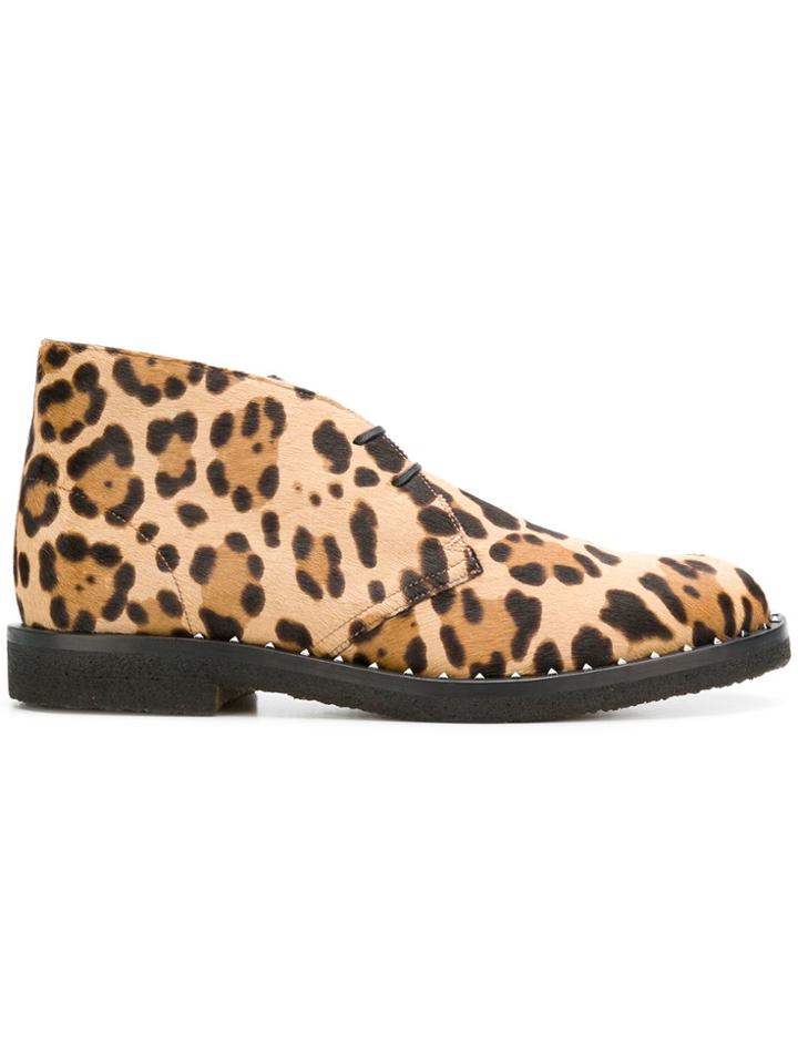 Valentino Valentino Garavani Leopard Print Ankle Boots - Nude &