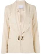 Olympiah Bryone Plunge Neck Blazer - Neutrals