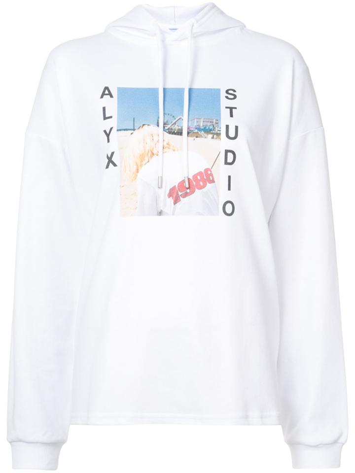 Alyx Photo Print Hooded Sweatshirt - White