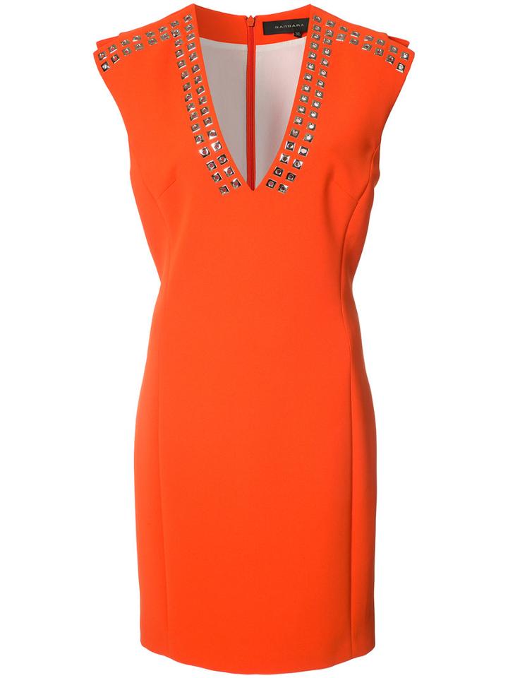 Barbara Bui Eyelet-embellished Crepe Dress, Women's, Size: 6, Yellow/orange, Polyester