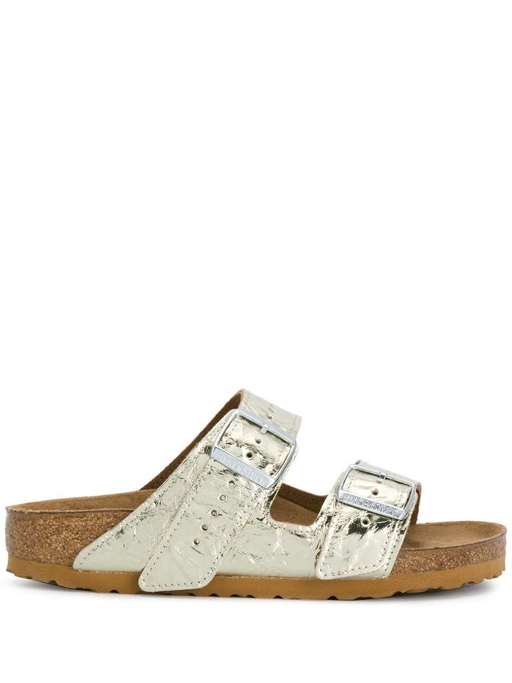 Rick Owens Metallic Buckle Slides - Gold