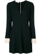 Philosophy Di Lorenzo Serafini - Lace Cuff Dress - Women - Viscose/virgin Wool/water - 40, Black, Viscose/virgin Wool/water