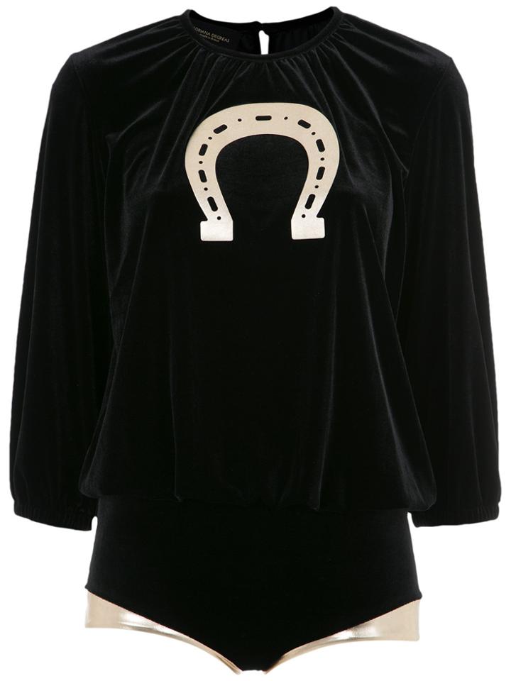 Adriana Degreas Velvet Top And Bottom Set - Black