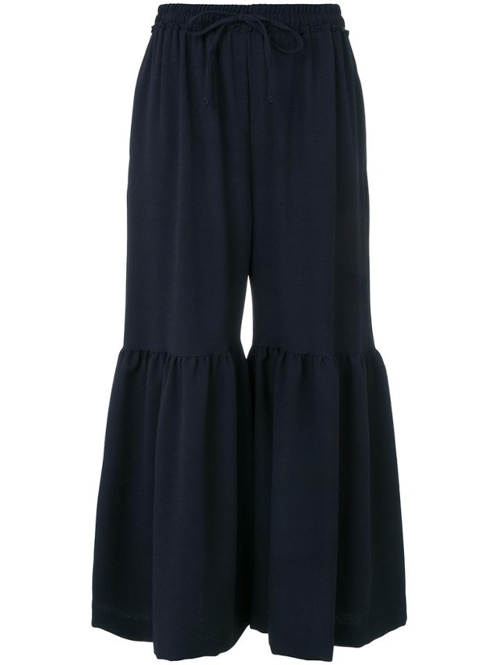See By Chloé Flared Cropped Trousers - Blue