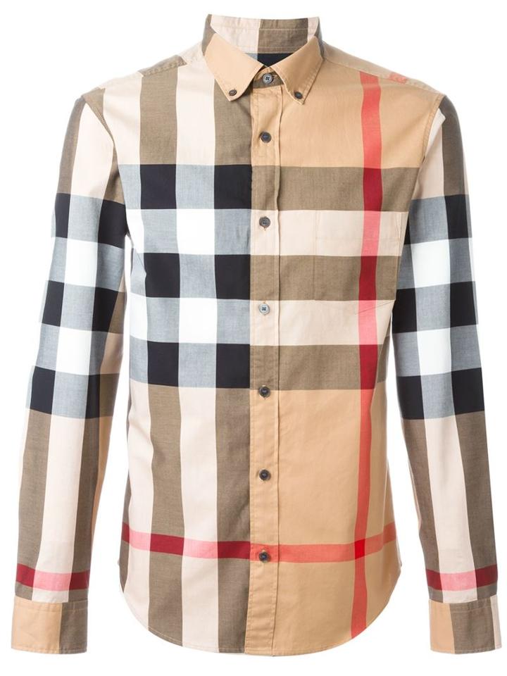 Burberry Checked Shirt, Men's, Size: Large, Cotton