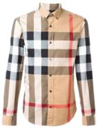 Burberry Checked Shirt, Men's, Size: Large, Cotton