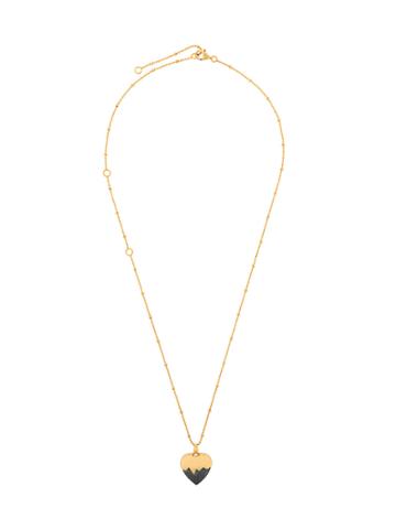 Kasun London Black Heart Pendant Necklace - Metallic