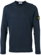 Stone Island - Embroidered Logo Sweatshirt - Men - Cotton/linen/flax - Xl, Blue, Cotton/linen/flax