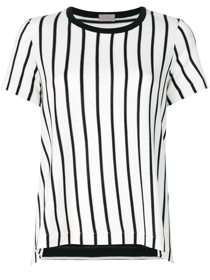 Mrz Striped Asymmetric T-shirt - White