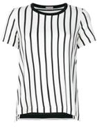 Mrz Striped Asymmetric T-shirt - White