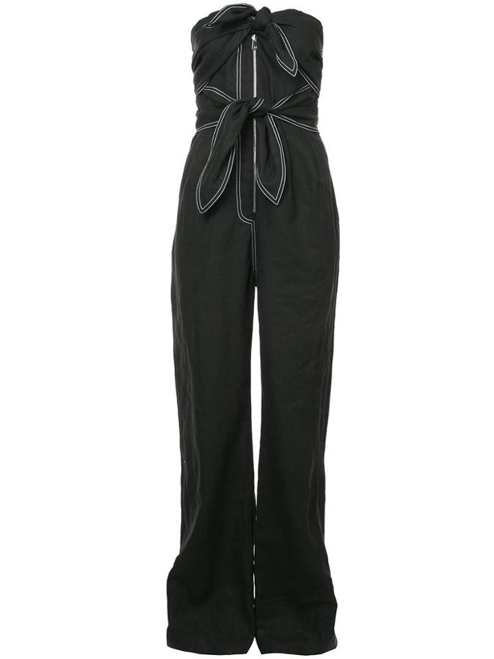 Derek Lam Knot Front Denim Jumpsuit - Black