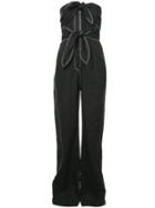 Derek Lam Knot Front Denim Jumpsuit - Black