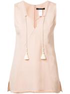 Derek Lam - Tassel Strings Tank - Women - Silk - 46, Pink/purple, Silk