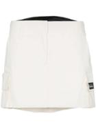 We11done Utility Side Pocket Cotton Blend Mini Skirt - White