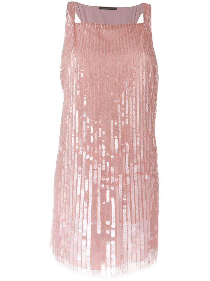 Alberta Ferretti Short Sequined Dress - Pink & Purple