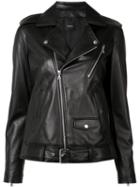Theory Boxy Biker Jacket, Women's, Size: Xs, Black, Rayon/lamb Skin