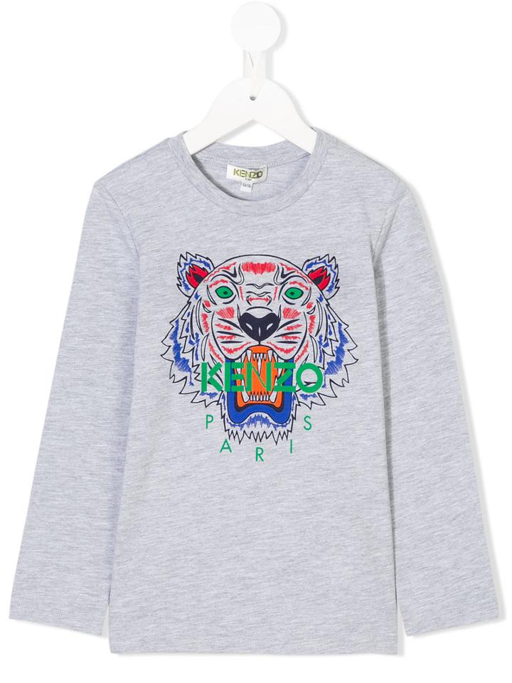 Kenzo Kids - Tiger T-shirt - Kids - Cotton/polyester - 4 Yrs, Grey