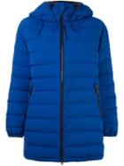 Aspesi Hooded Zipped Puffer Jacket, Women's, Size: Large, Blue, Polyamide/feather Down