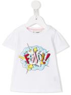 Fendi Kids - Exploding Logo Print T-shirt - Kids - Cotton/spandex/elastane - 9 Mth, Infant Girl's, White
