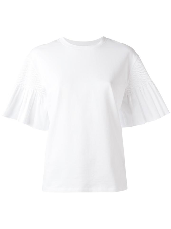 Victoria Victoria Beckham Ruffled Shortsleeved Blouse - White