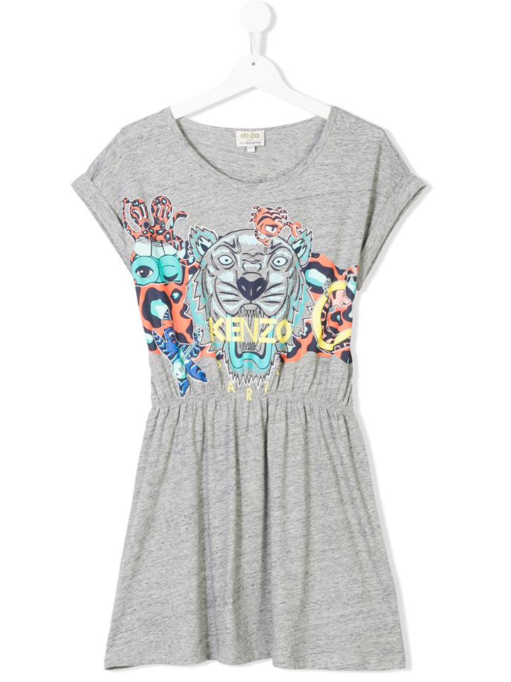 Kenzo Kids Teen Tiger Printed Dress - Grey