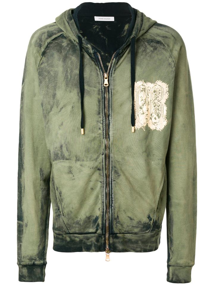 Pierre Balmain Zipped Hoodie - Green