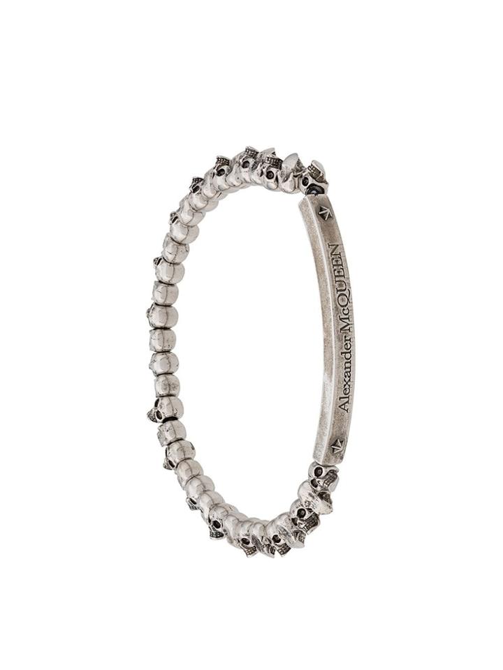Alexander Mcqueen Skull Bead Bracelet - Silver