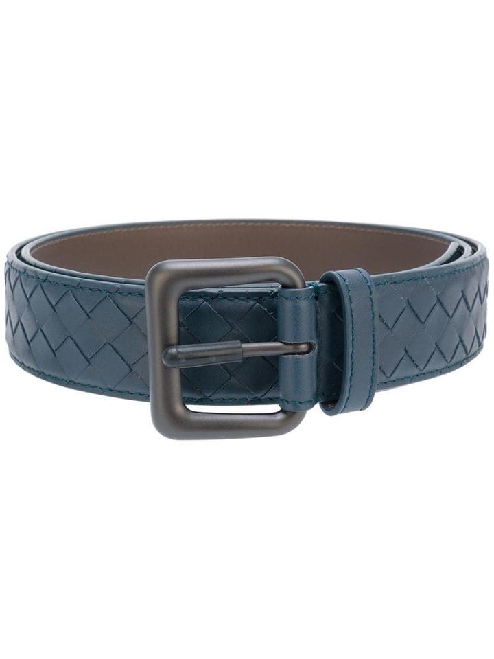 Bottega Veneta Denim Intrecciato Belt - Blue