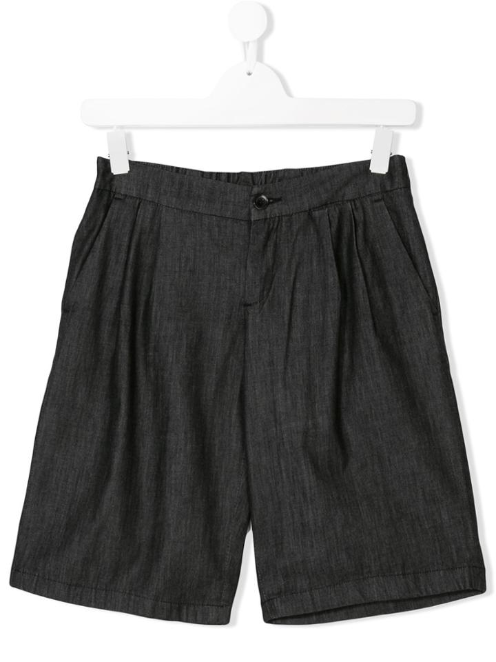 Paolo Pecora Kids Classic Pleated Shorts - Black