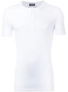 Dsquared2 Henley T-shirt, Men's, Size: Xs, White, Cotton/spandex/elastane
