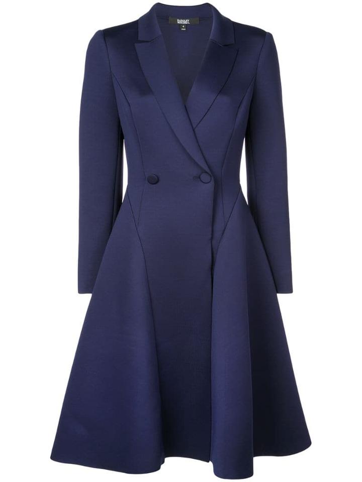 Badgley Mischka Double Breasted Midi Dress - Blue