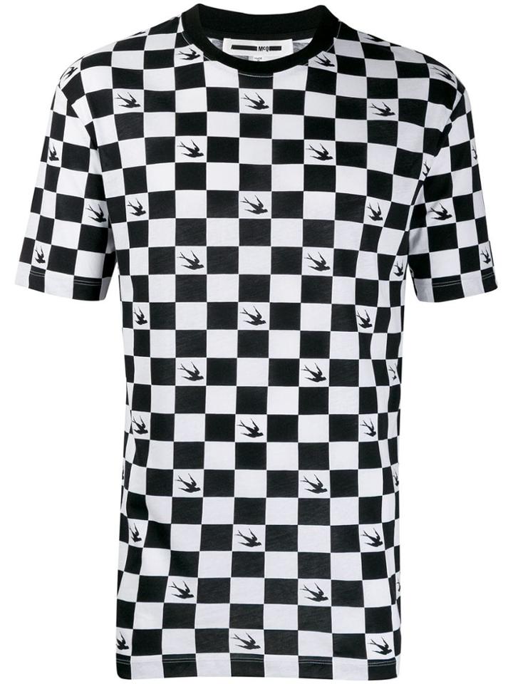 Mcq Alexander Mcqueen Swallow Check T-shirt - Black