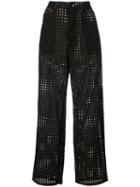 Fleur Du Mal High-waisted Eyelet Trousers - Black