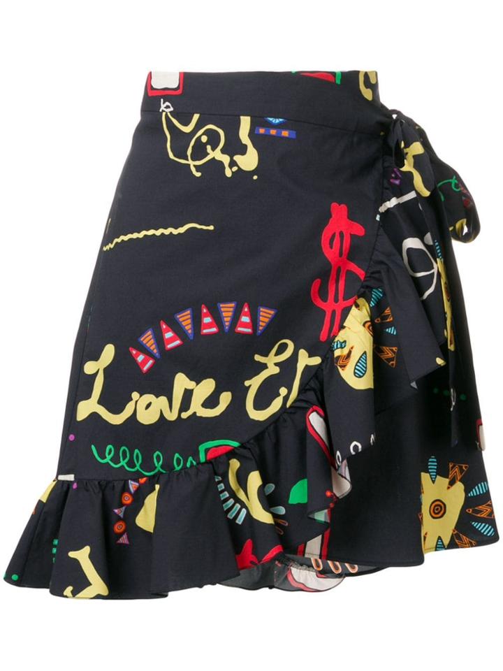Etro Printed Wrap Mini Skirt - Blue