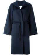 Max Mara Belted Cashmere Coat, Women's, Size: 42, Blue, Cashmere