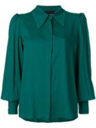 Erika Cavallini Shirt With Balloon Sleeves - Green