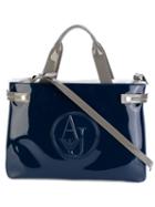 Armani Jeans - Embossed Logo Tote Bag - Women - Polyester/pvc - One Size, Blue, Polyester/pvc