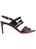 Santoni Sling Back Sandals - Black