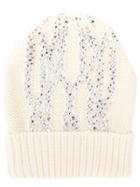 Ermanno Scervino Knitted Embellished Hat - White