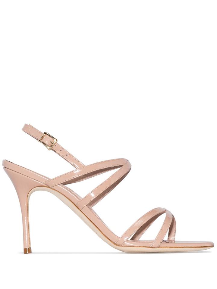 Manolo Blahnik Amazia 90mm Strappy Sandals - Neutrals