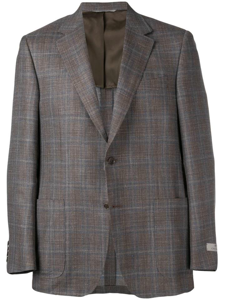 Canali Faded Plaid Blazer - Grey