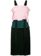 Marco De Vincenzo Pleated Strap Dress, Women's, Size: 44, Pink/purple, Polyester