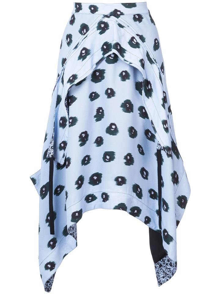 Proenza Schouler Printed Asymmetric Skirt - Blue