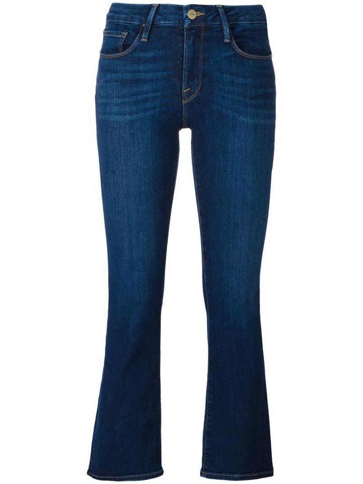 Frame Denim Cropped Jeans, Women's, Size: 27, Blue, Cotton/nylon/polyester/spandex/elastane