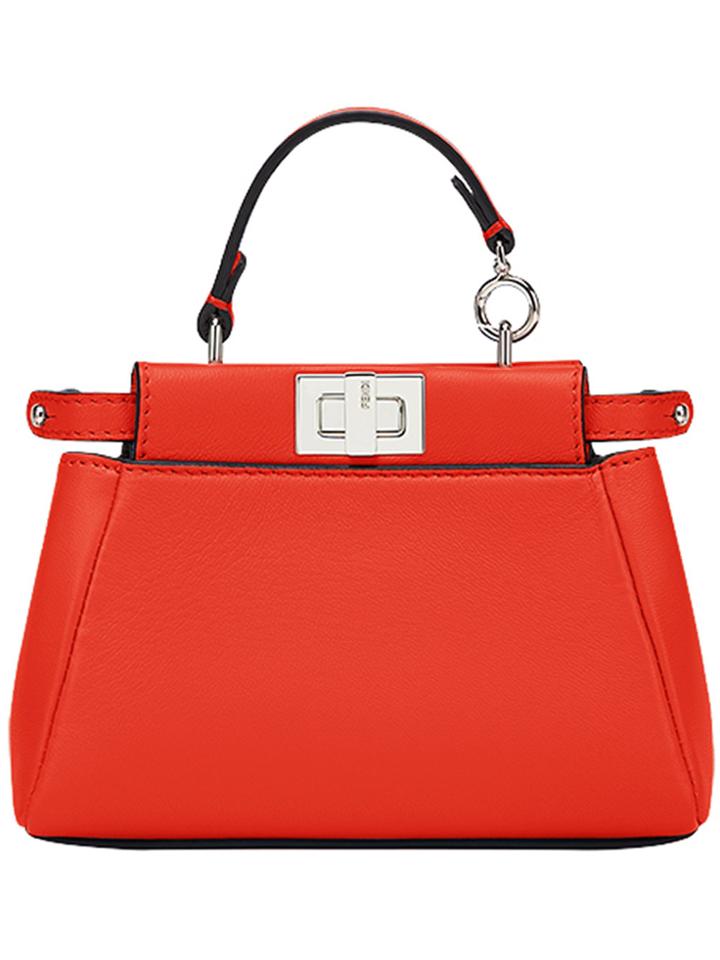 Fendi Mini Peekaboo Tote Bag - Red